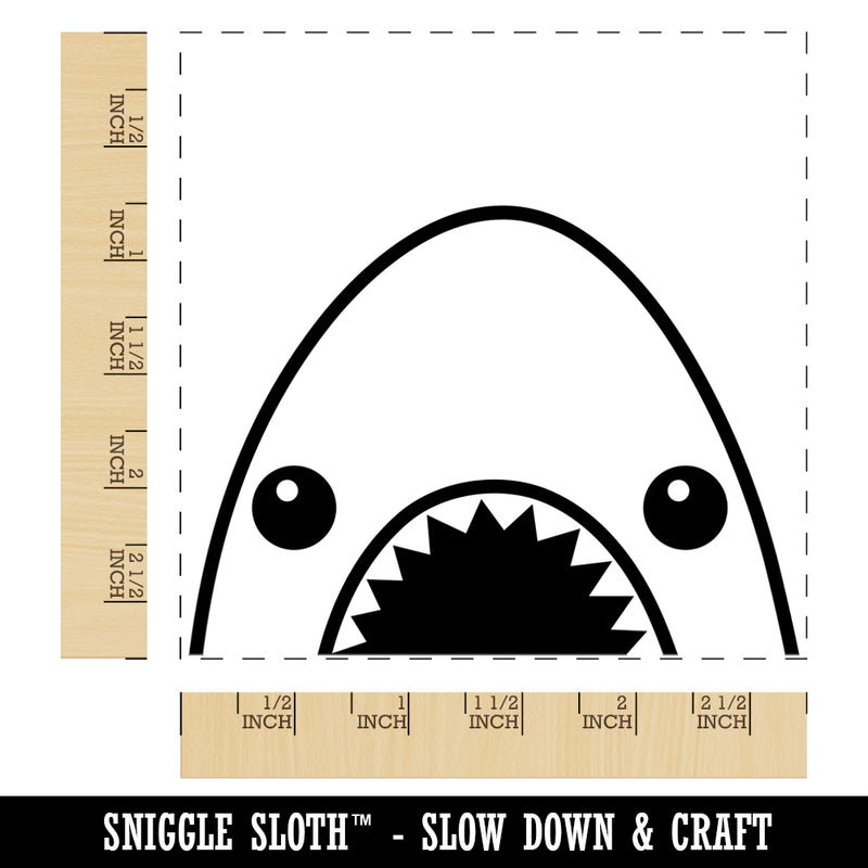 Peeking Shark Square Rubber Stamp for Stamping Crafting