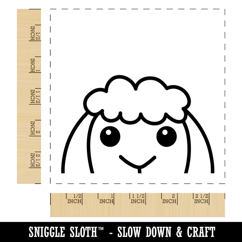 Peeking Sheep Square Rubber Stamp for Stamping Crafting