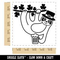 Saint Patrick's Day Sloth Lucky Irish Drinking Beer Square Rubber Stamp for Stamping Crafting