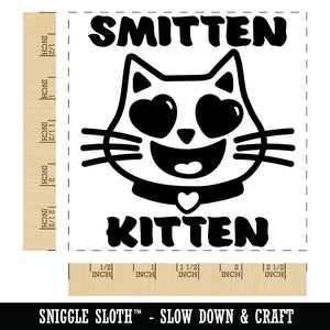 Smitten Kitten Love Anniversary Valentine's Day Square Rubber Stamp for Stamping Crafting