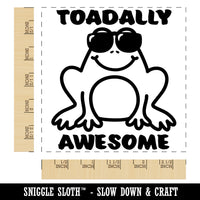 Toadally Totally Awesome Frog with Sunglasses Square Rubber Stamp for Stamping Crafting