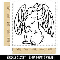 Angel Bunny Rabbit Loss of Pet Square Rubber Stamp for Stamping Crafting