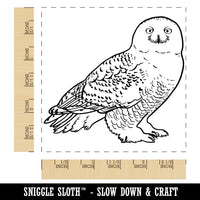 Beautiful Snowy Owl Square Rubber Stamp for Stamping Crafting