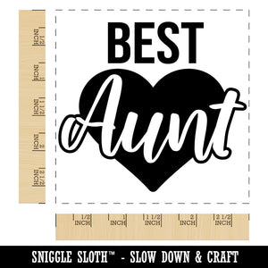 Best Aunt in Heart Square Rubber Stamp for Stamping Crafting