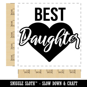 Best Daughter in Heart Square Rubber Stamp for Stamping Crafting