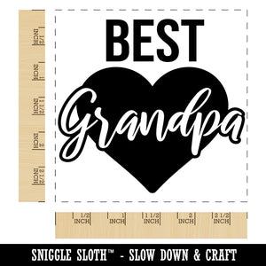 Best Grandpa in Heart Grandparent's Day Square Rubber Stamp for Stamping Crafting