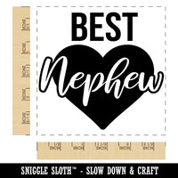 Best Nephew in Heart Square Rubber Stamp for Stamping Crafting