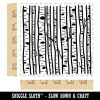 Birch Wood Trees Winter Square Rubber Stamp for Stamping Crafting