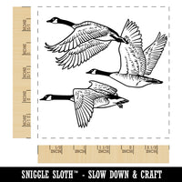 Canadian Canada Geese Flying Goose Square Rubber Stamp for Stamping Crafting