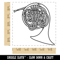 Double French Horn Brass Musical Instrument Square Rubber Stamp for Stamping Crafting