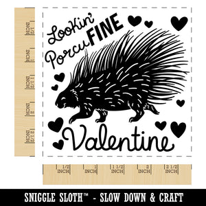 Looking Porcufine Valentine Porcupine Pun Square Rubber Stamp for Stamping Crafting