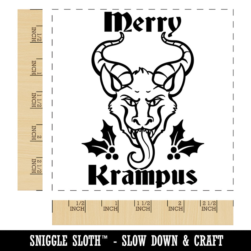 Merry Krampus Christmas Folklore Square Rubber Stamp for Stamping Crafting