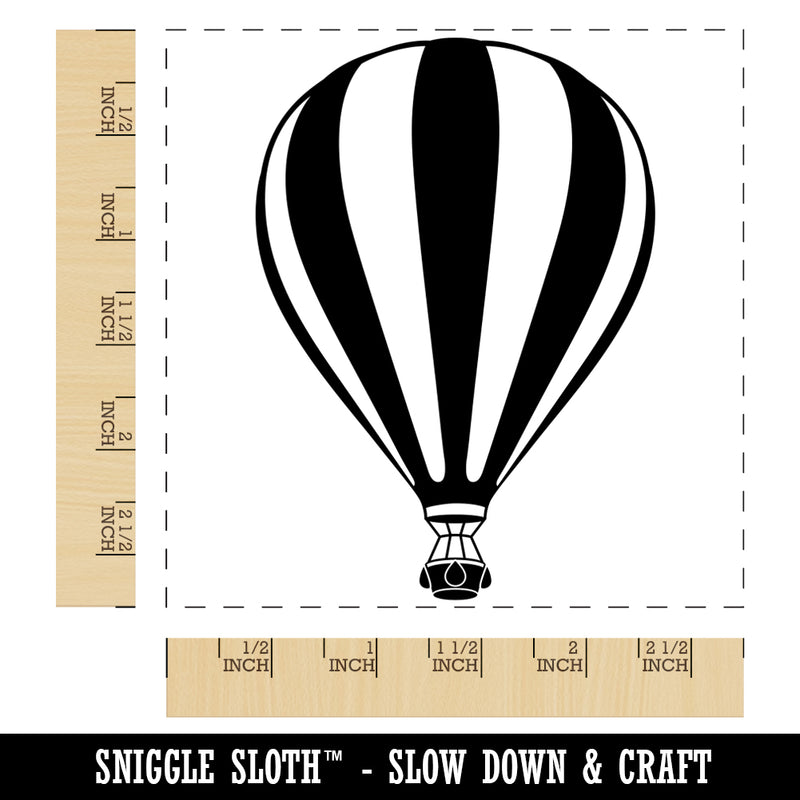 Striped Hot Air Balloon Square Rubber Stamp for Stamping Crafting