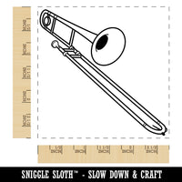 Tenor Trombone Brass Musical Instrument Square Rubber Stamp for Stamping Crafting