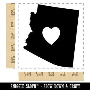 Arizona State with Heart Square Rubber Stamp for Stamping Crafting