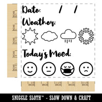 Date Fill-In with Weather Mood Tracker Daily Calendar  Square Rubber Stamp for Stamping Crafting
