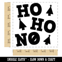 Ho Ho No Funny Christmas with Xmas Trees Square Rubber Stamp for Stamping Crafting