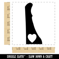 Delaware State with Heart Square Rubber Stamp for Stamping Crafting