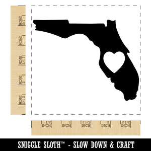 Florida State with Heart Square Rubber Stamp for Stamping Crafting