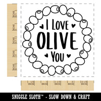 I Love Olive All Of You Cute Valentine's Day Anniversary Pun Square Rubber Stamp for Stamping Crafting