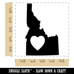 Idaho State with Heart Square Rubber Stamp for Stamping Crafting