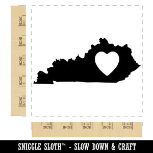 Kentucky State with Heart Square Rubber Stamp for Stamping Crafting