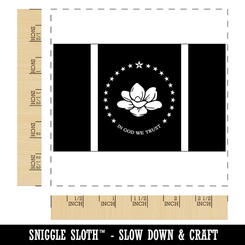 Mississippi Magnolia State Flag Square Rubber Stamp for Stamping Crafting