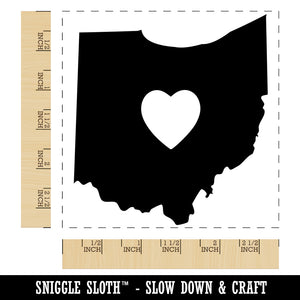 Ohio State with Heart Square Rubber Stamp for Stamping Crafting