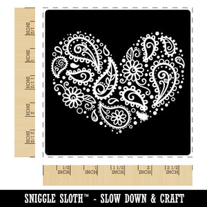 Paisley Heart On Square Square Rubber Stamp for Stamping Crafting