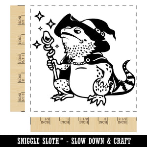 Bearded Dragon Wizard Lizard Square Rubber Stamp for Stamping Crafting