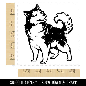 Curious Alaskan Malamute Dog Square Rubber Stamp for Stamping Crafting