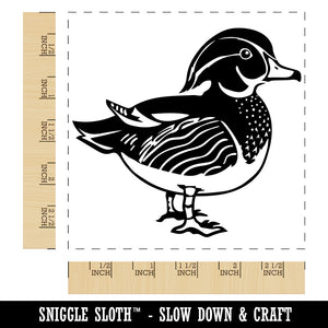 Elegant Wood Duck Square Rubber Stamp for Stamping Crafting