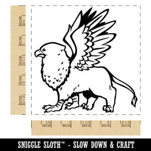 Enchanting Mythical Creature Griffin Square Rubber Stamp for Stamping Crafting