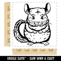 Huggable and Fluffy Chinchilla Square Rubber Stamp for Stamping Crafting