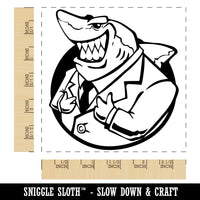 Lawyer Loan Shark in a Business Suit Square Rubber Stamp for Stamping Crafting