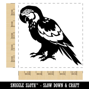 Magnificent Macaw Parrot Bird Square Rubber Stamp for Stamping Crafting