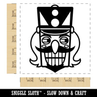 Mischievous Smiling Christmas Nutcracker Face Square Rubber Stamp for Stamping Crafting