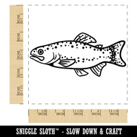 Rainbow Trout Fish with Spots Fishing Square Rubber Stamp for Stamping Crafting