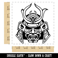 Samurai Warrior Oni Helmet Square Rubber Stamp for Stamping Crafting