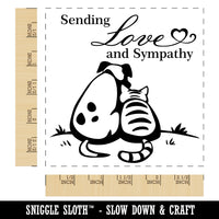 Sending Love and Sympathy Cat and Dog Square Rubber Stamp for Stamping Crafting