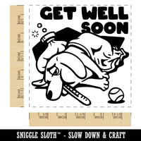 Sick Dog Get Well Soon Square Rubber Stamp for Stamping Crafting