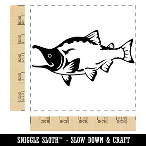 Sockeye Salmon Fish Square Rubber Stamp for Stamping Crafting