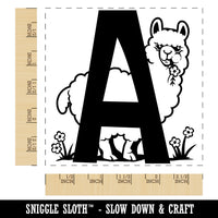 Animal Alphabet Letter A for Alpaca Square Rubber Stamp for Stamping Crafting