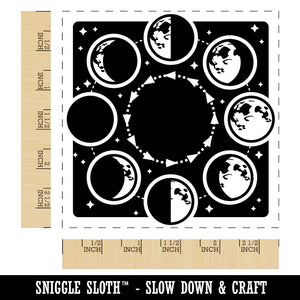 Lunar Moon Phases New Full Waxing Waning Square Rubber Stamp for Stamping Crafting