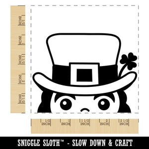 Peeking Leprechaun Saint Patrick's Day Square Rubber Stamp for Stamping Crafting