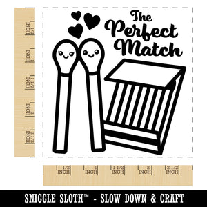 The Perfect Match Matches in Love Valentine's Day Square Rubber Stamp for Stamping Crafting