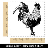 Handsome Rooster Chicken Square Rubber Stamp for Stamping Crafting