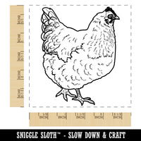 Plump Strutting Hen Chicken Square Rubber Stamp for Stamping Crafting