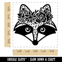 Raccoon Wearing a Flower Crown Square Rubber Stamp for Stamping Crafting