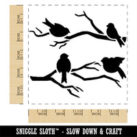 Birds Sitting on Tree Branches Square Rubber Stamp for Stamping Crafting